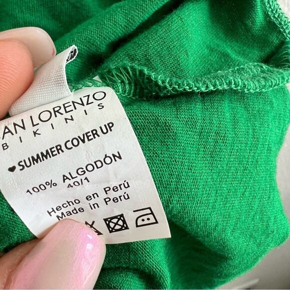 San Lorenzo Green Cold Shoulder Summer Cover Up 100% Cotton Medium - Picture 8 of 8